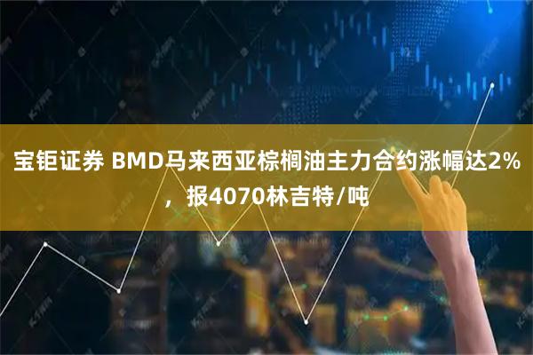 宝钜证券 BMD马来西亚棕榈油主力合约涨幅达2%，报4070林吉特/吨