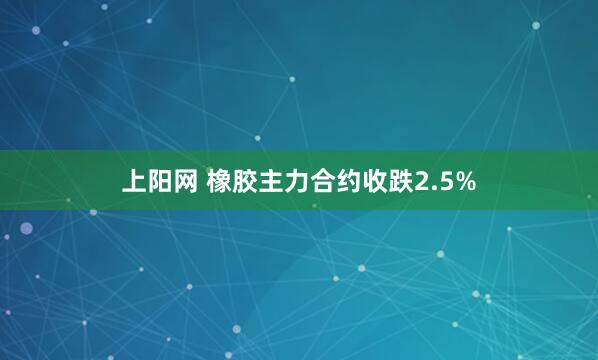 上阳网 橡胶主力合约收跌2.5%